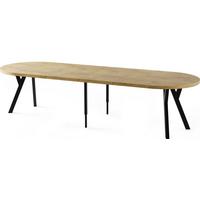 ESSTISCH Twixy XXL groß rund oval ausziehbar, Eiche Hell Braun 100-300/100/76 cm - Eichefarben/Schwarz, Holz/Holzwerkstoff (100/300/76cm) - WFL GROUP