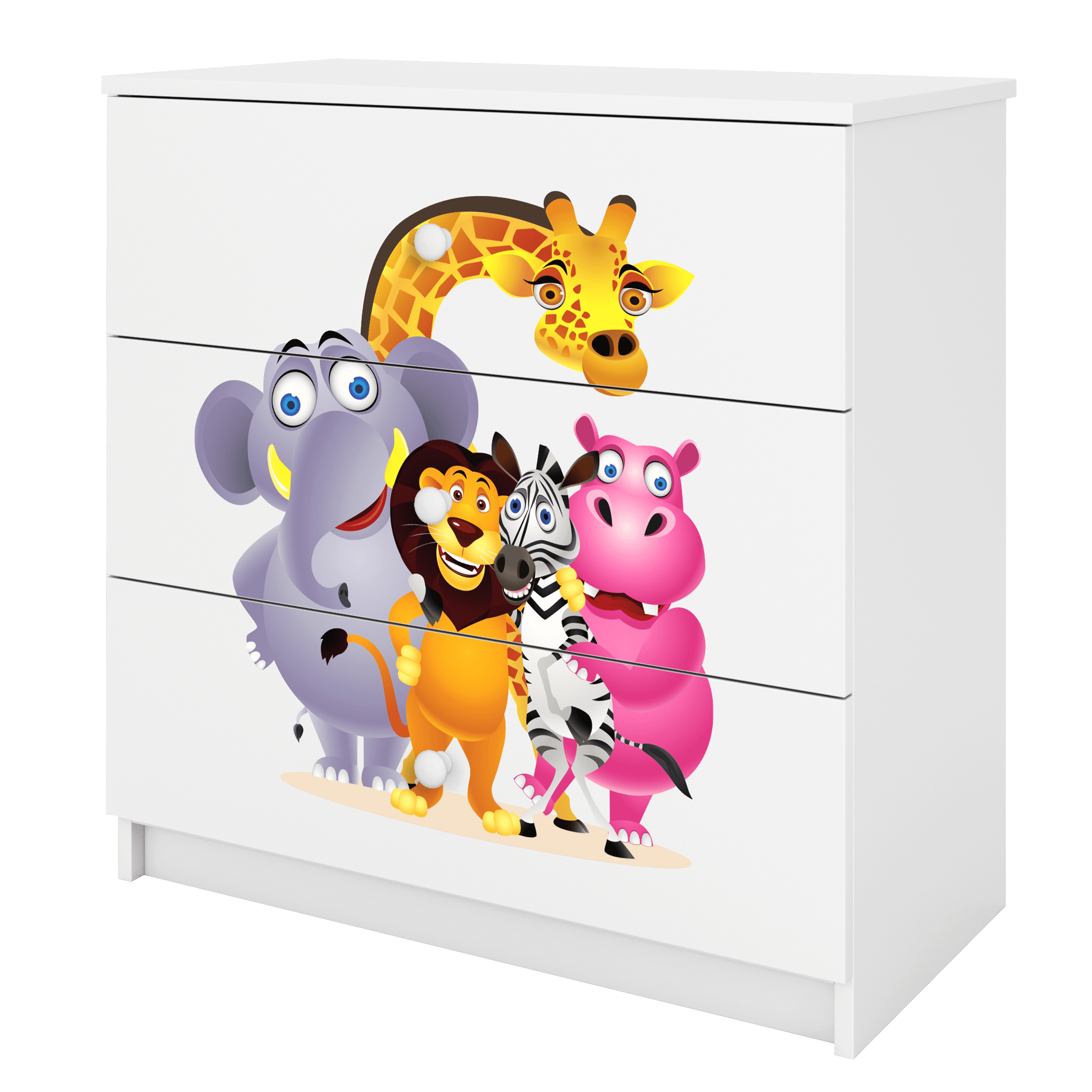 KOMMODE Babydreams ZOO 81/81/41 - Weiß, Holzwerkstoff (81/81/41cm) - RAUMHIRSCH FURNITURE