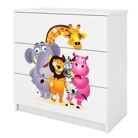 KOMMODE Babydreams ZOO 81/81/41 - Weiß, Holzwerkstoff (81/81/41cm) - RAUMHIRSCH FURNITURE