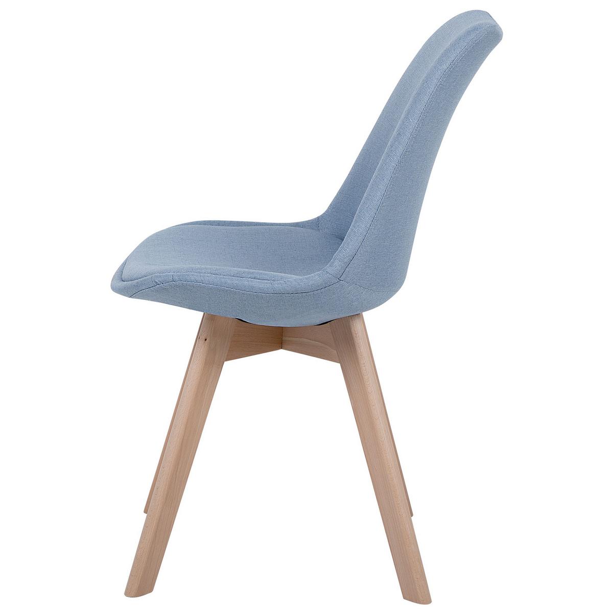 ESSZIMMERSTUHL 2er-Set Polsterbezug Blau Dakota - Hellblau, Holz/Textil (47/84/43cm) - Beliani