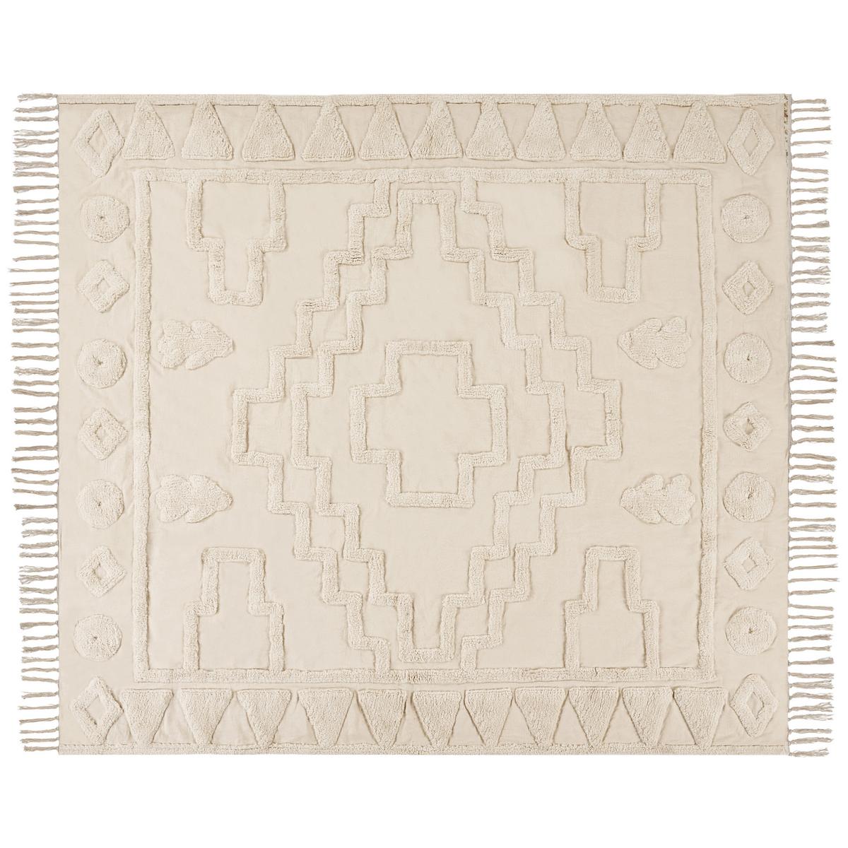 KUSCHELDECKE Baumwolle 190/190 cm Beige Chack - Beige, Textil (190/190cm) - Beliani