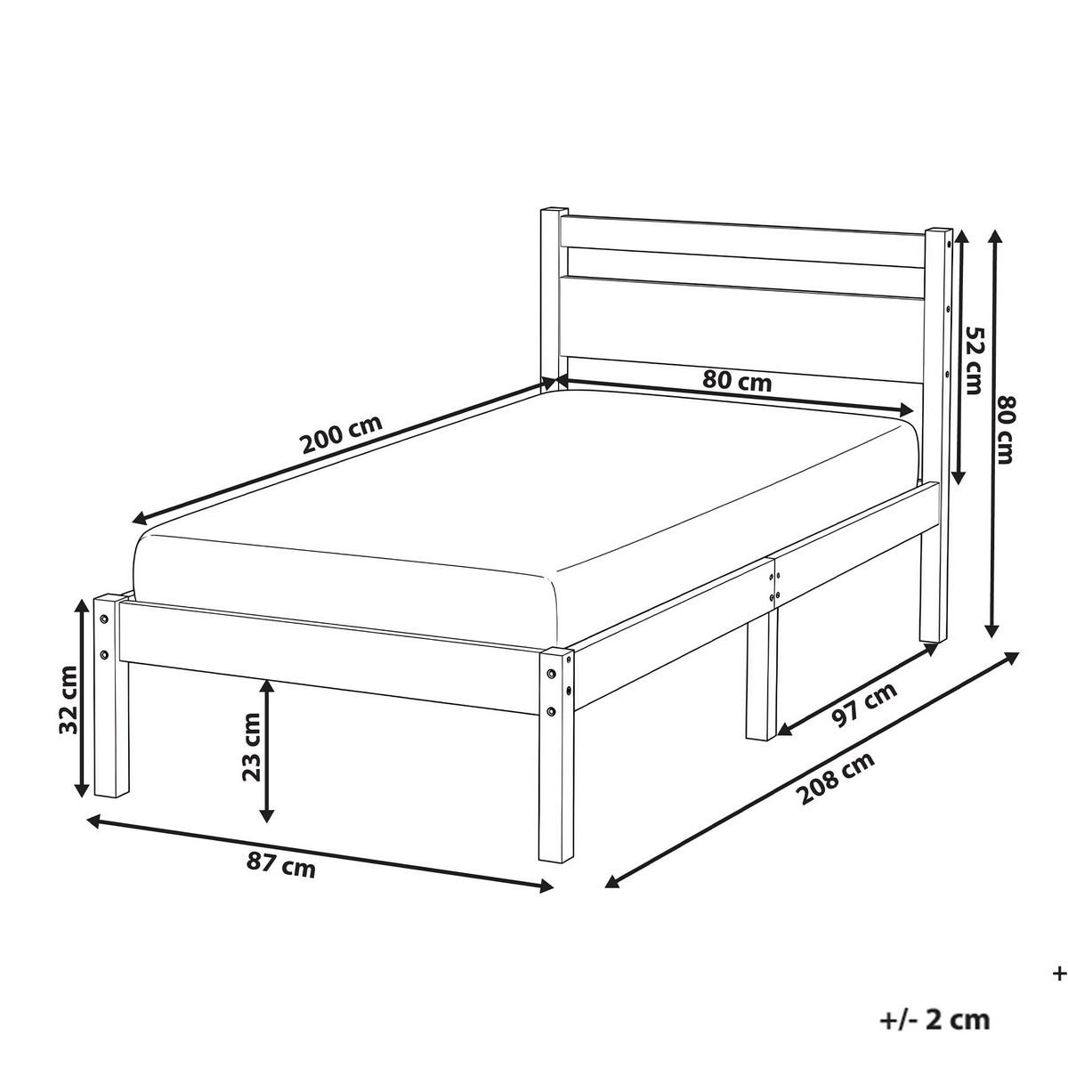BETT mit Lattenrost 80/200 Kiefernholz Hellbraun Mercurer - Hellbraun/Braun, Holz (80/200cm) - Beliani