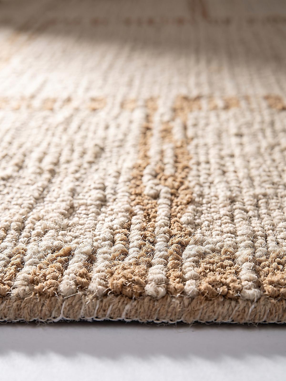 WOLLTEPPICH handgetuftet GANNEL, Blockdesign, Natur, 140 x 200 cm - Beige, Textil (140/200cm) - KADIMA DESIGN