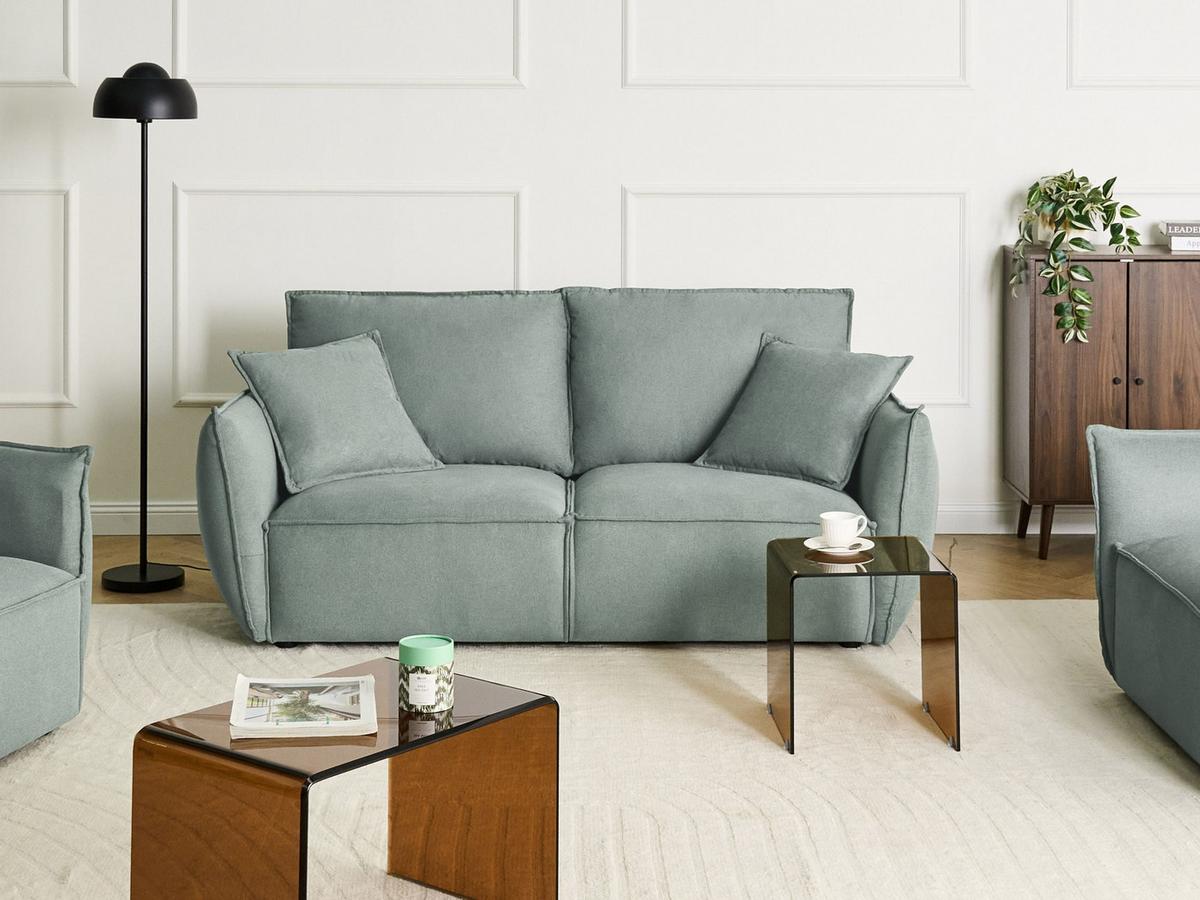 3-SITZER-SOFA Stoff Hellgrün Kunes - Hellgrün, Textil (190/82/92cm) - Beliani