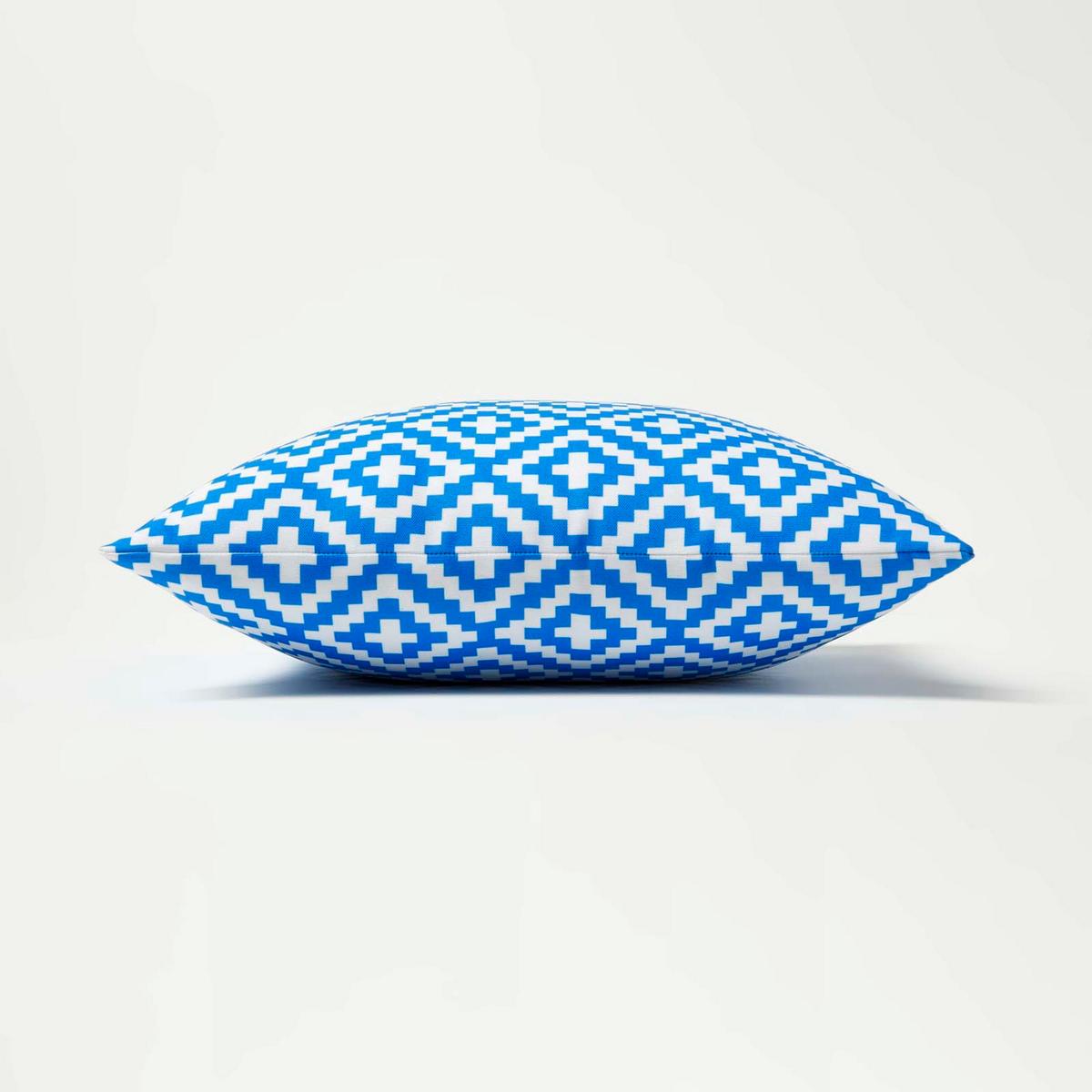 OUTDOOR-KISSEN ZOE 2er-Set 45/45 cm – blau gemustert - Blau, Textil (45/45cm) - Homescapes