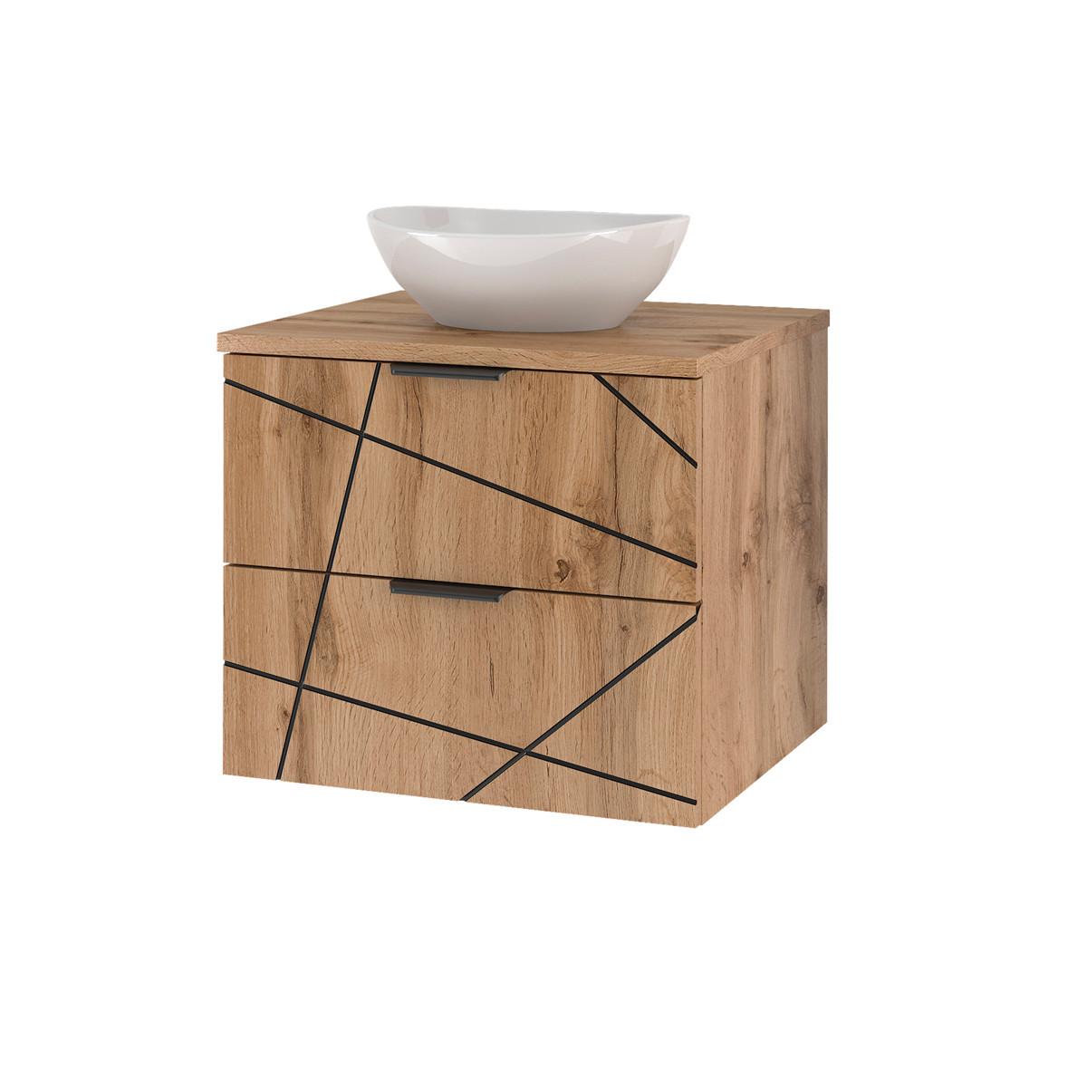 BADMÖBEL 60.6cm Teren 2er-Set Holz - Braun, Holzwerkstoff (60.6/52.2/46.5cm) - Petits-meubles