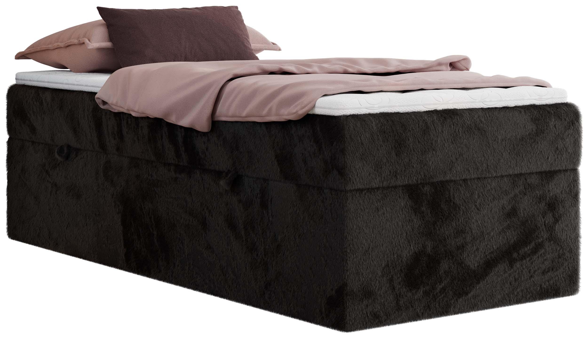 BOXBETT ZERO 90/200 - Schwarz Plüsch - H4 - Topper T25 - Schwarz, Textil (90/200cm) - MKS