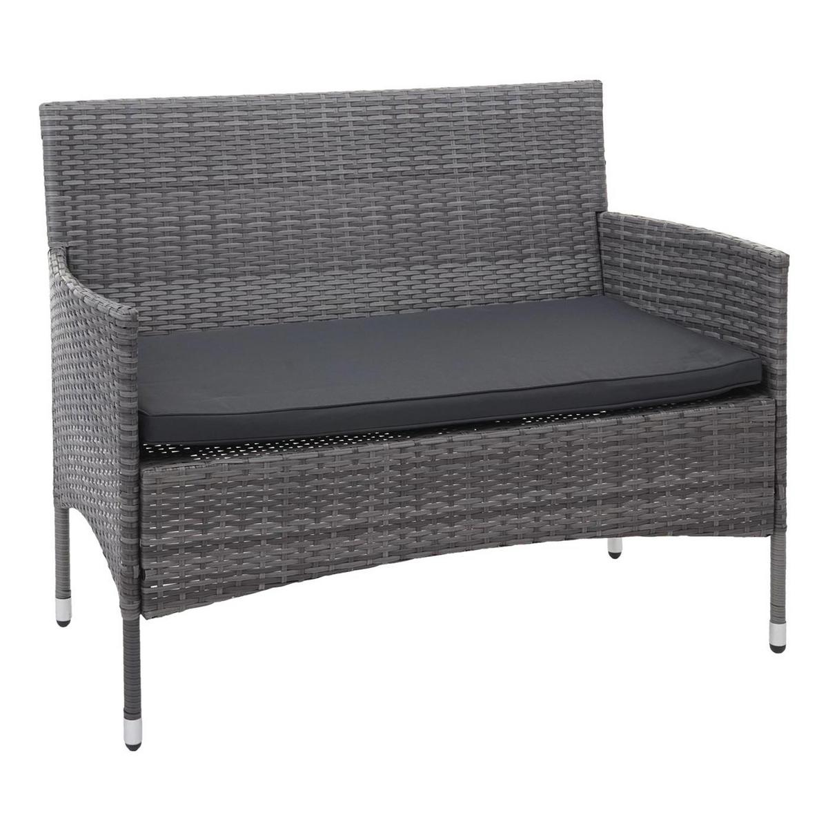POLY-RATTAN GARNITUR Grau, Anthrazit - Anthrazit/Grau, Kunststoff - MCW