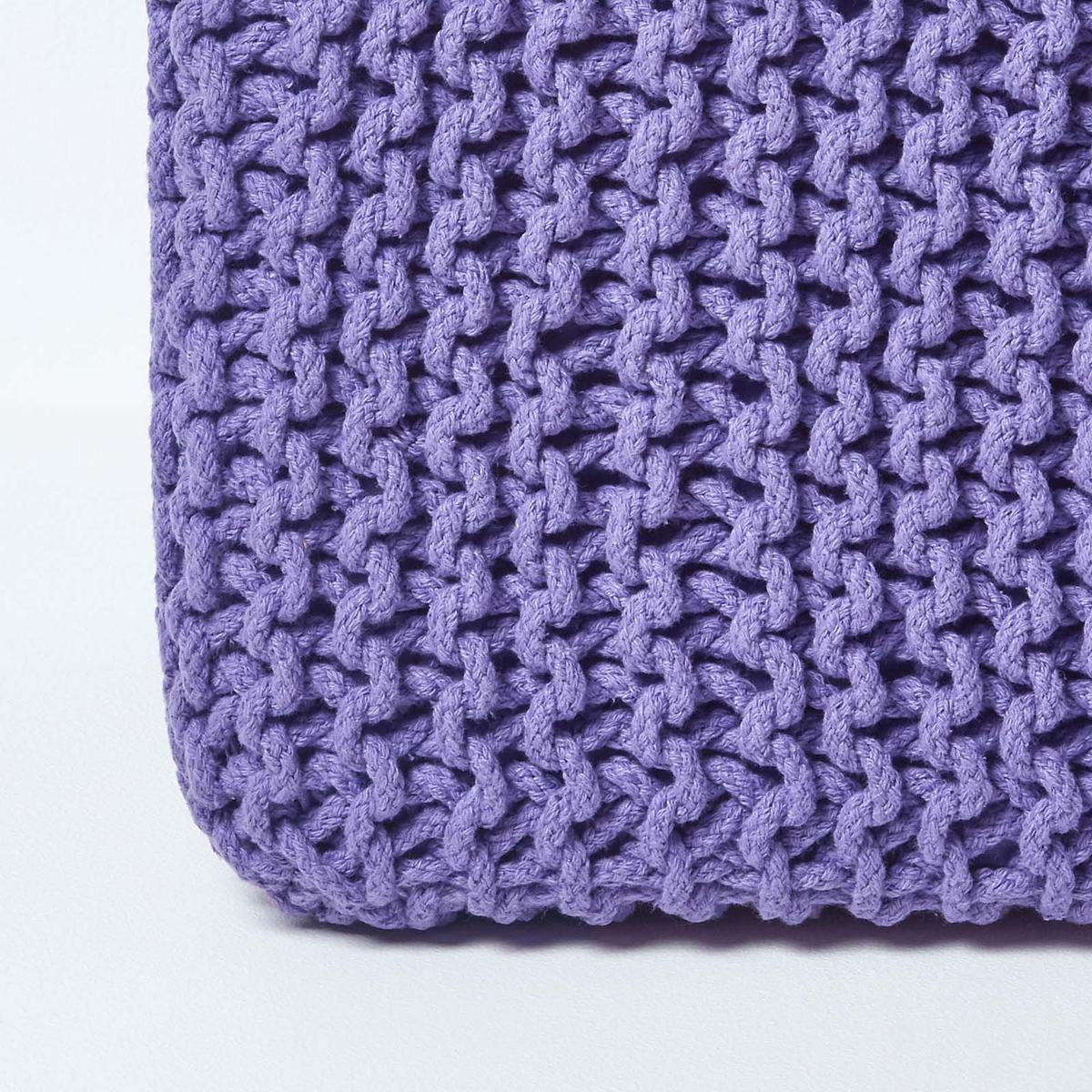 STRICK-POUF lila, Sitzwürfel 35/35/35 cm - Violett, Textil (35/35/35cm) - Homescapes