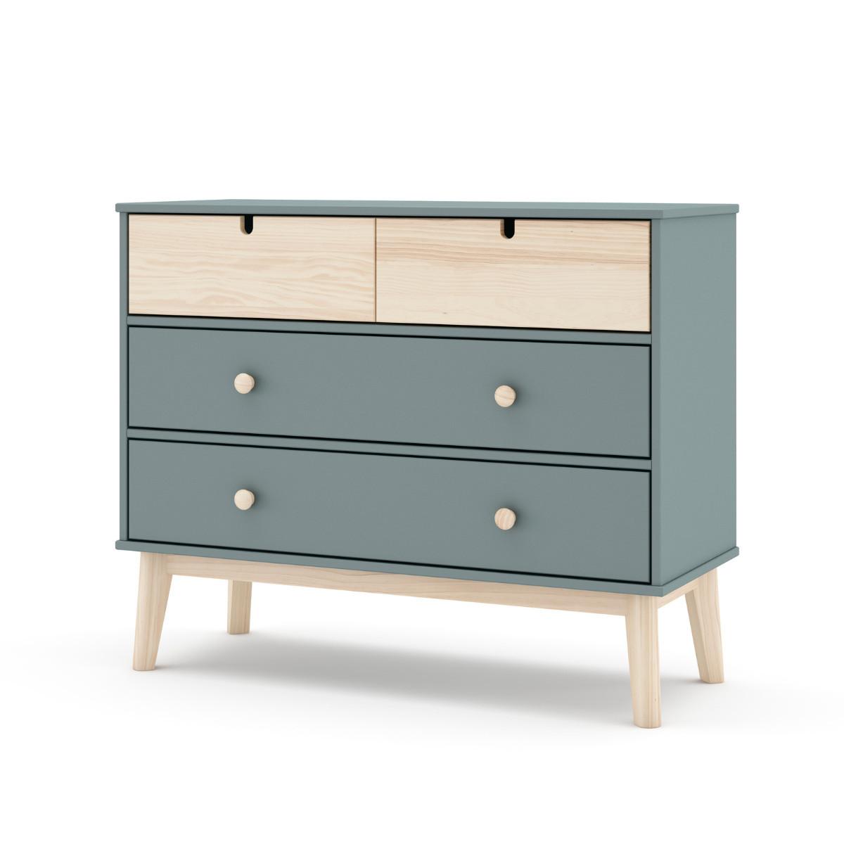 KOMMODE Estefania Grün 100/40/81 cm - Grün, Holz (40/81/100cm) - Calicosy