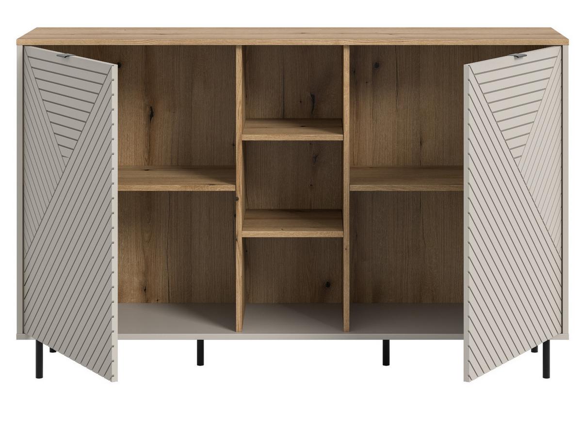 SIDEBOARD Kaschmir, Evoke Eiche 154 x 95 cm, Kommode in modernem Design - Kaschmir/Eichefarben, Holzwerkstoff/Metall (154/95/40cm) - Inn.Furn