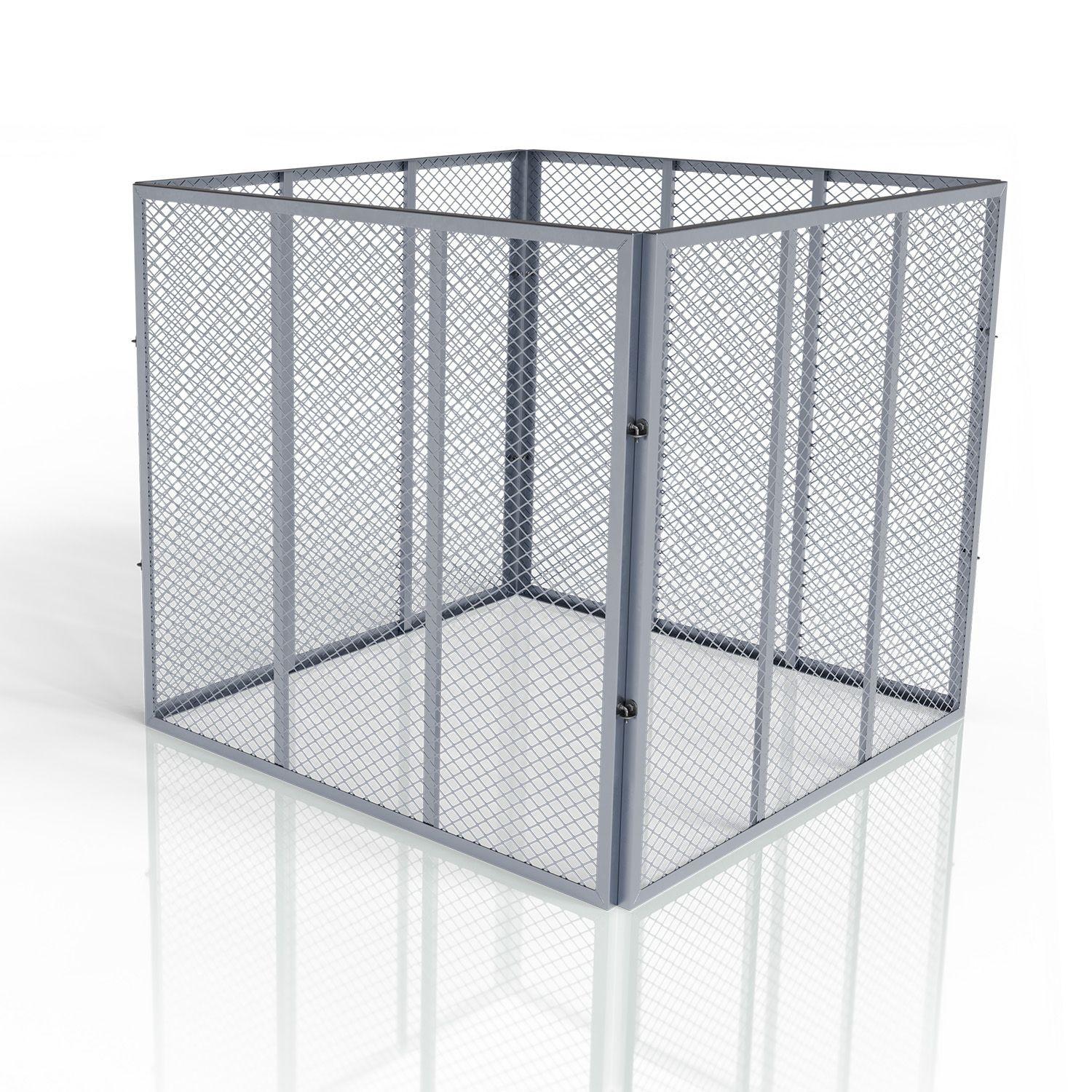 KOMPOSTER Metall silber 450L - Silberfarben, Metall (80/70/80cm) - Juskys