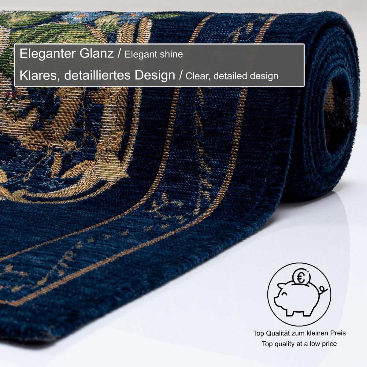 FLACHWEBTEPPICH Flomi Florence 160x230 cm - Blau, Textil (160/230cm) - THEKO