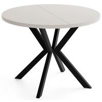 ESSTISCH Valeo runder ausziehbarer, Kaschmir Beige Grau 120-200/120/76 cm - Kaschmir/Beige, Holzwerkstoff/Metall (120/200/76cm) - WFL GROUP