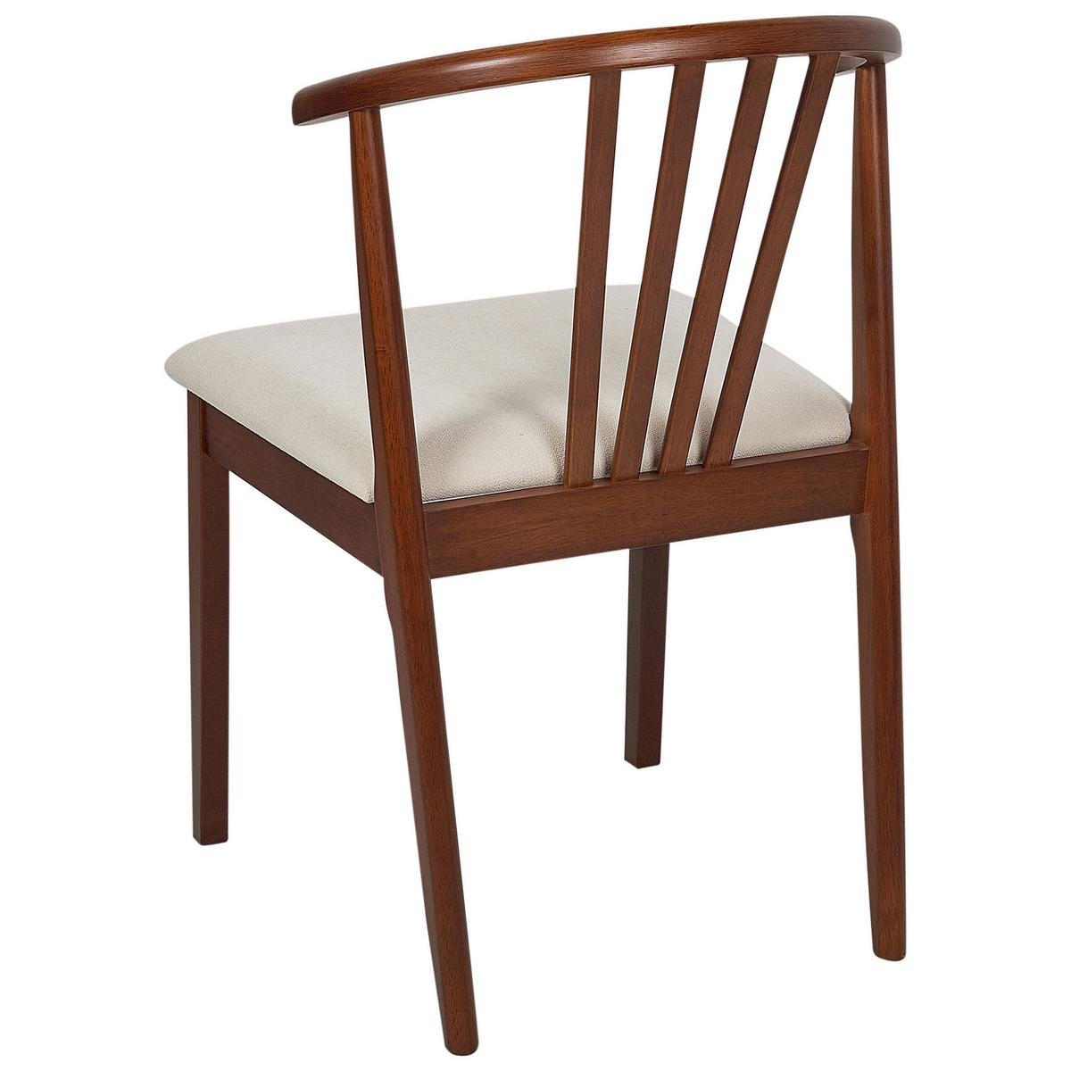 ESSZIMMERSTUHL 2er-Set Dunkler Holzfarbton Craig - Dunkelbraun/Beige, Holz (50/80/57cm) - Beliani