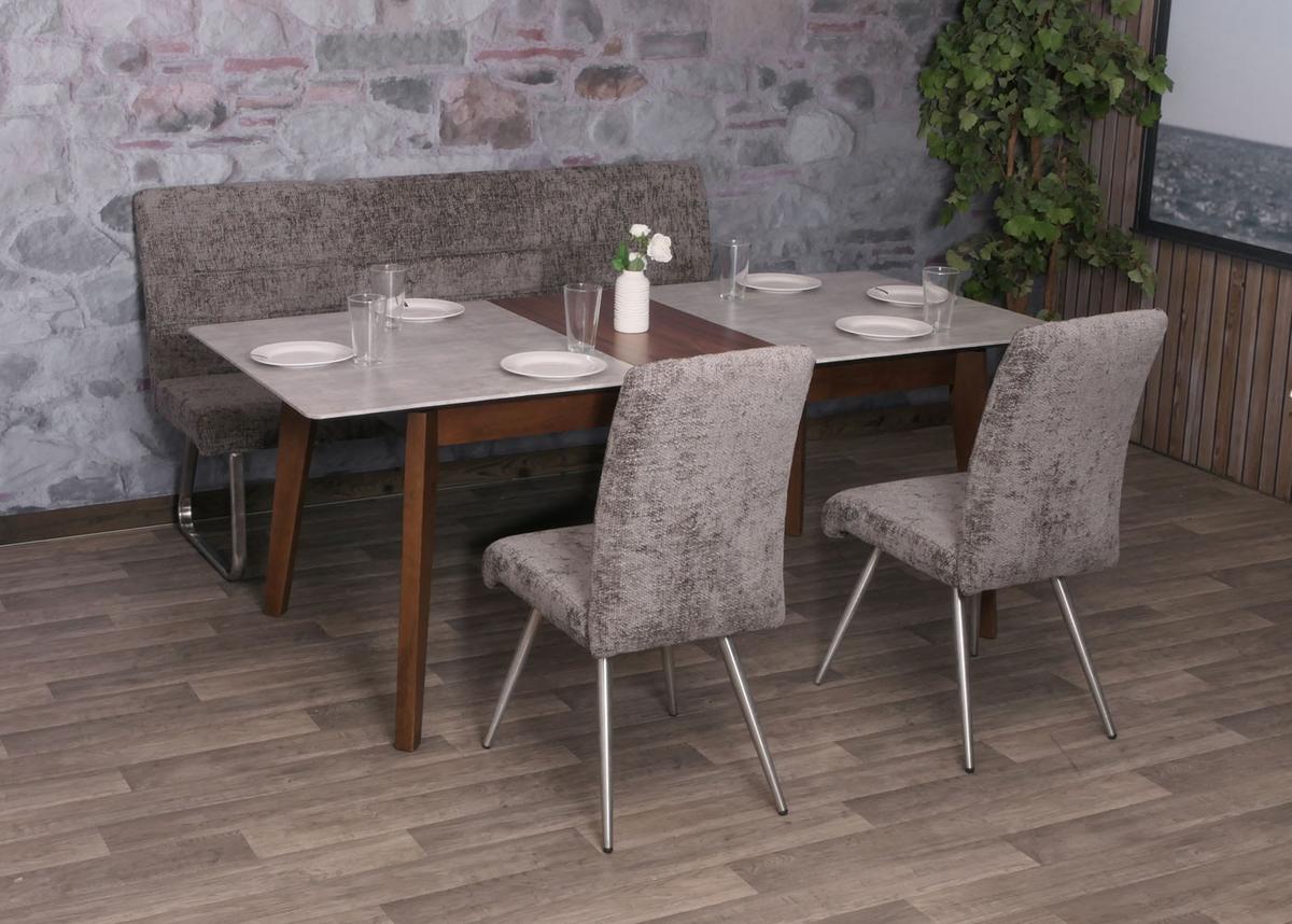 ESSZIMMER-SET Grau 3er-Set - Grau, Textil (180/99/65cm) - MCW