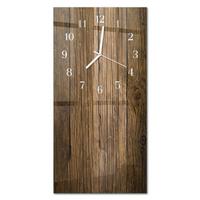 WANDUHR aus Glas 30x60 cm - Holz - Braun, Glas (30/60/0.4cm) - TULUP