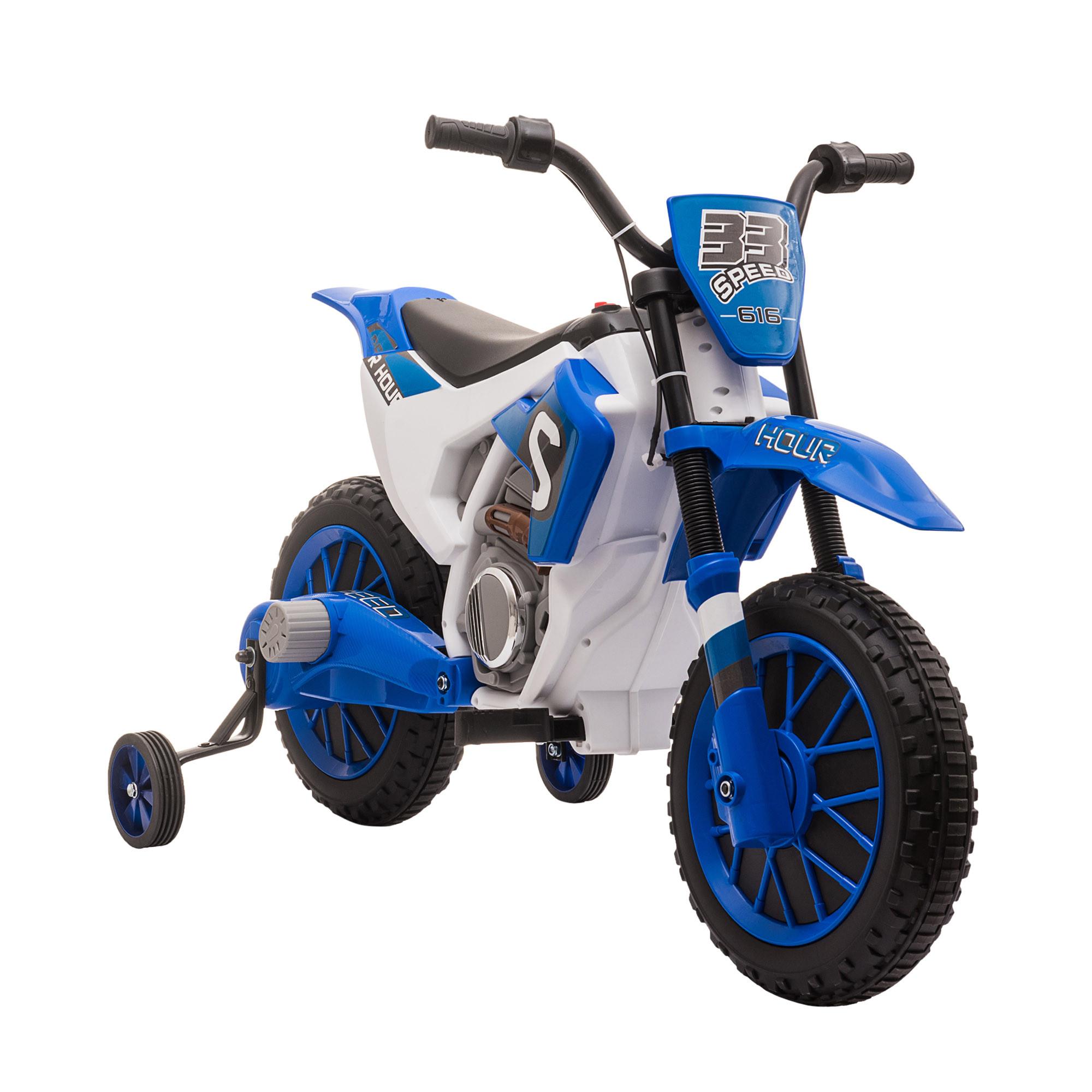 ELEKTROMOTORRAD Kindermotorrad Kinderfahrzeug Elektrofahrzeug Blau+Weiß - Blau, Kunststoff (106.5/51.5/68cm) - HOMCOM