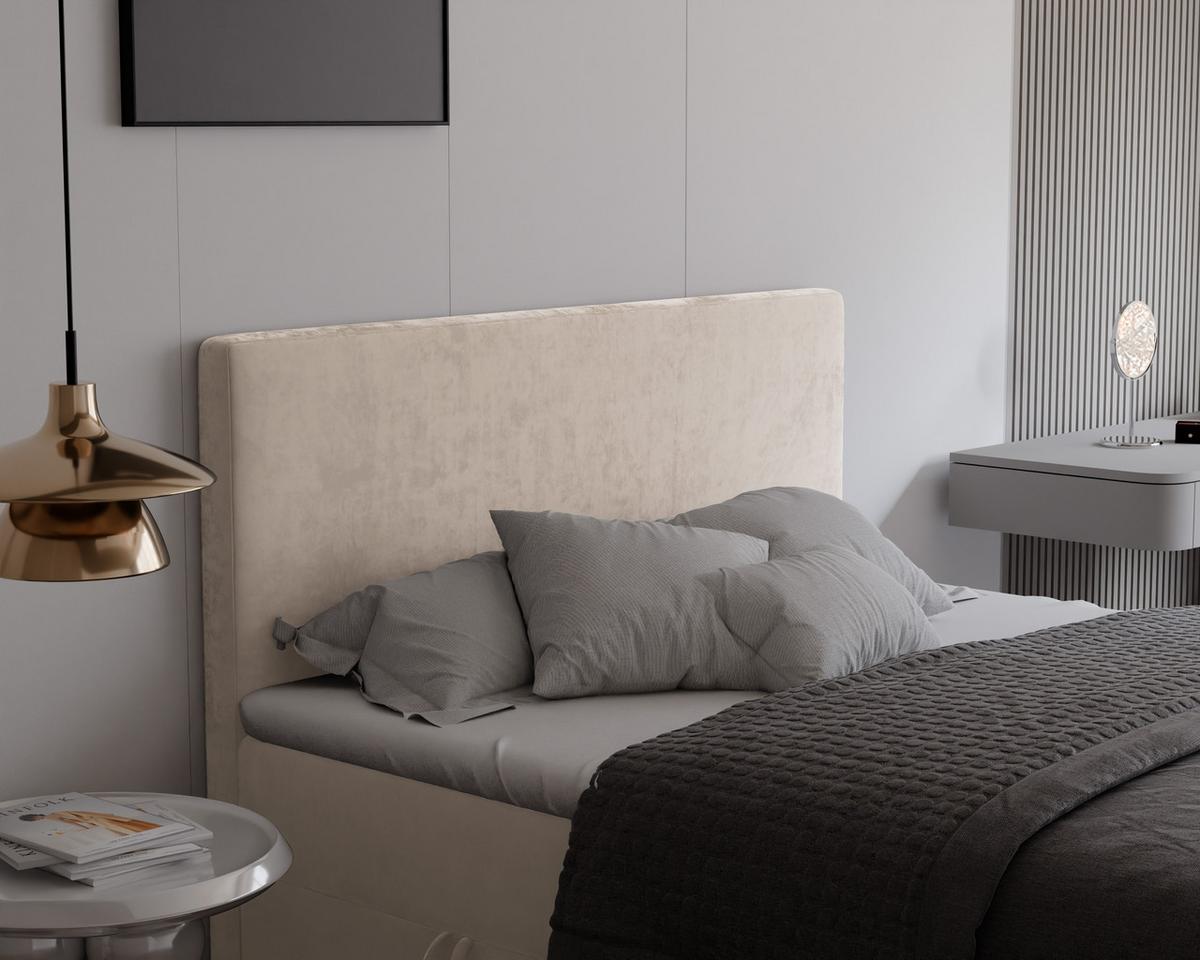 BOXBETT GIULIA 180/200 cm mit Matratze und Topper, Hellbeige - Beige, Textil (180/200cm) - Idohome