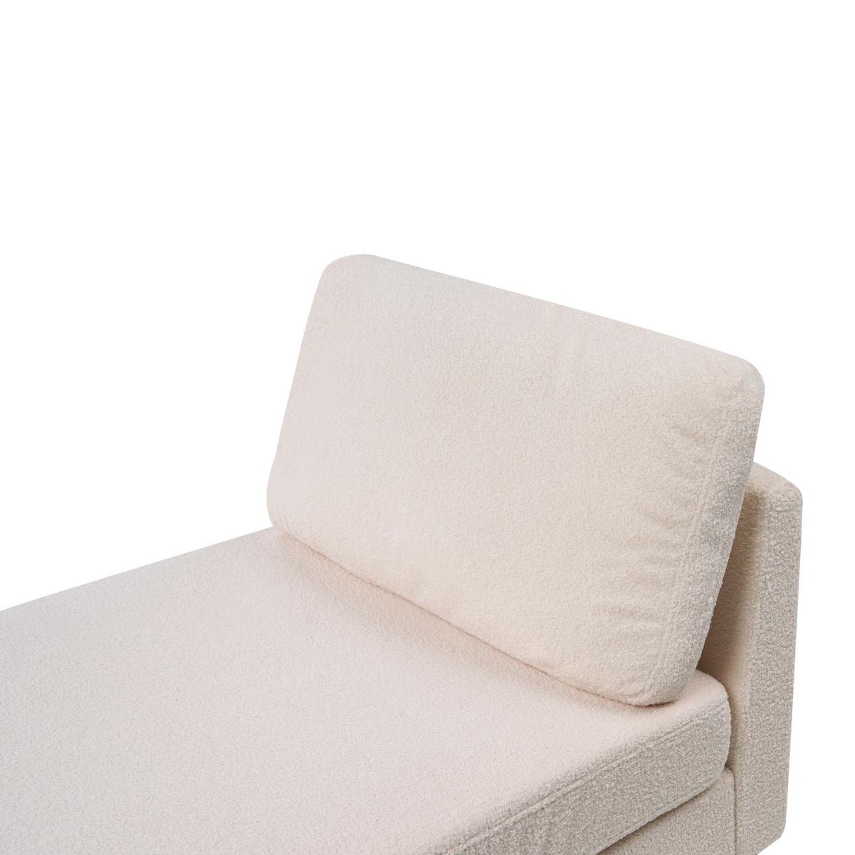 CHAISELONGUE Stoff Cremeweiß Archiane - Creme/Schwarz, Textil (170/60/85cm) - Beliani