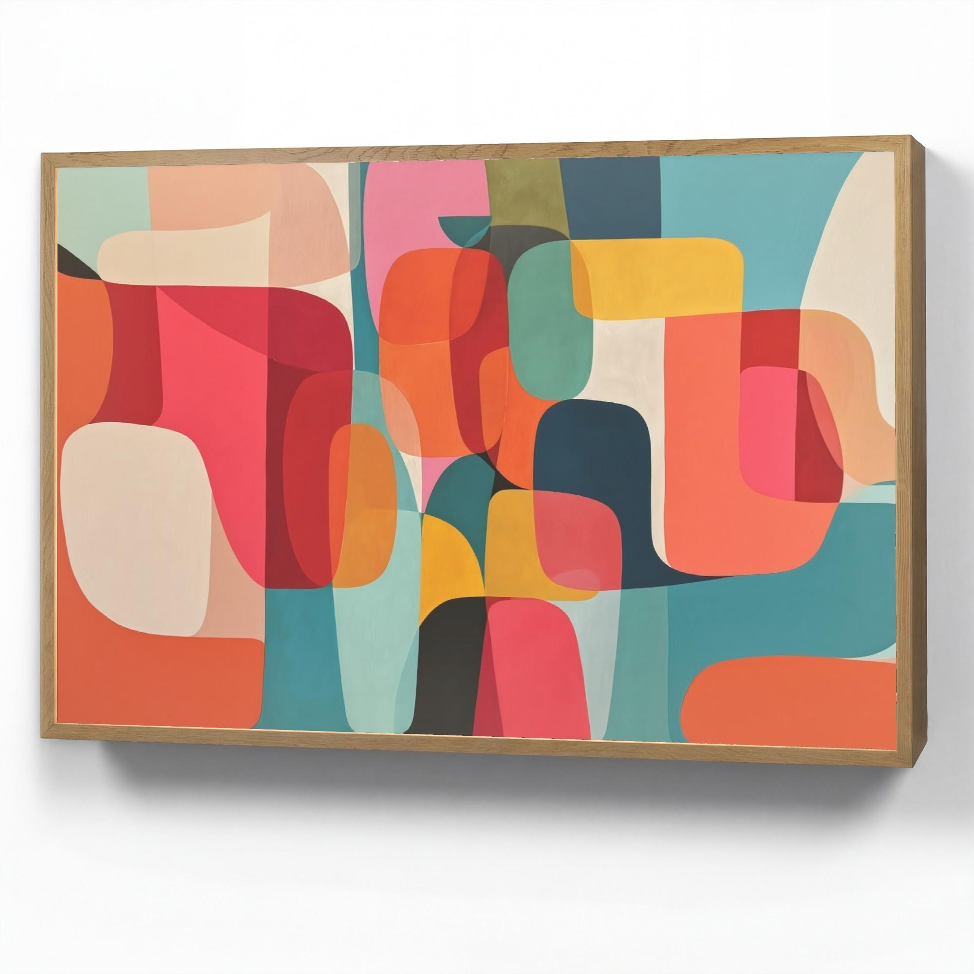 WANDLEUCHTE MIT AKKU Formen - Bunt - Abstrakt - Flugzeuge 100x70 cm - Multicolor, Holzwerkstoff (100/70/8cm) - OnlyWow