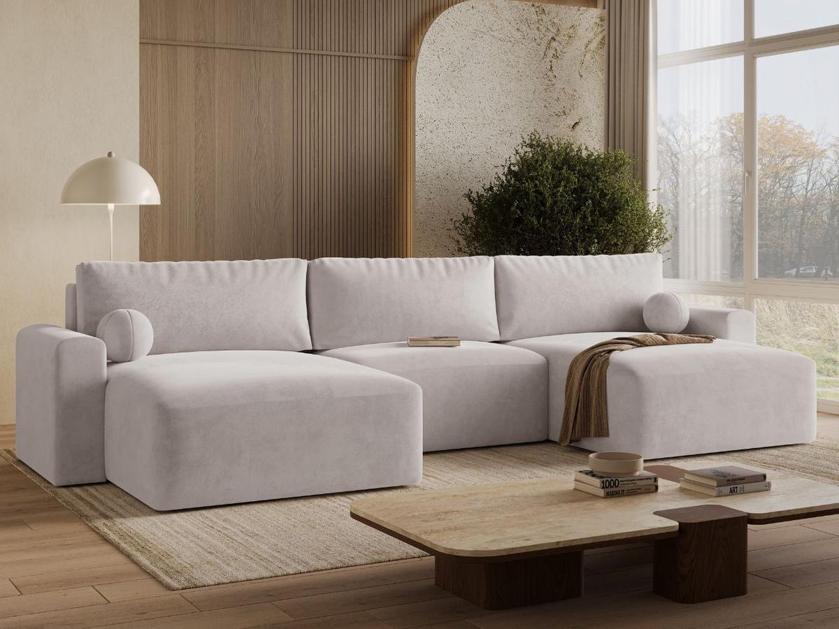 ECKSOFA U Aurora Grau - Grau, Holz/Textil (369/145cm) - Graingold