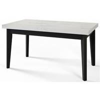 RECHTECKIGER Esszimmertisch SKANDI, ausziehbarer Tisch, Größe: 200-300X100X78 cm, Wohnzimmertisch Farbe: MARMUR, mit Holzbeinen in Farbe Schwarz - Hellgrau/Schwarz, Holzwerkstoff (200/100/78cm) - Alpi-Möbel