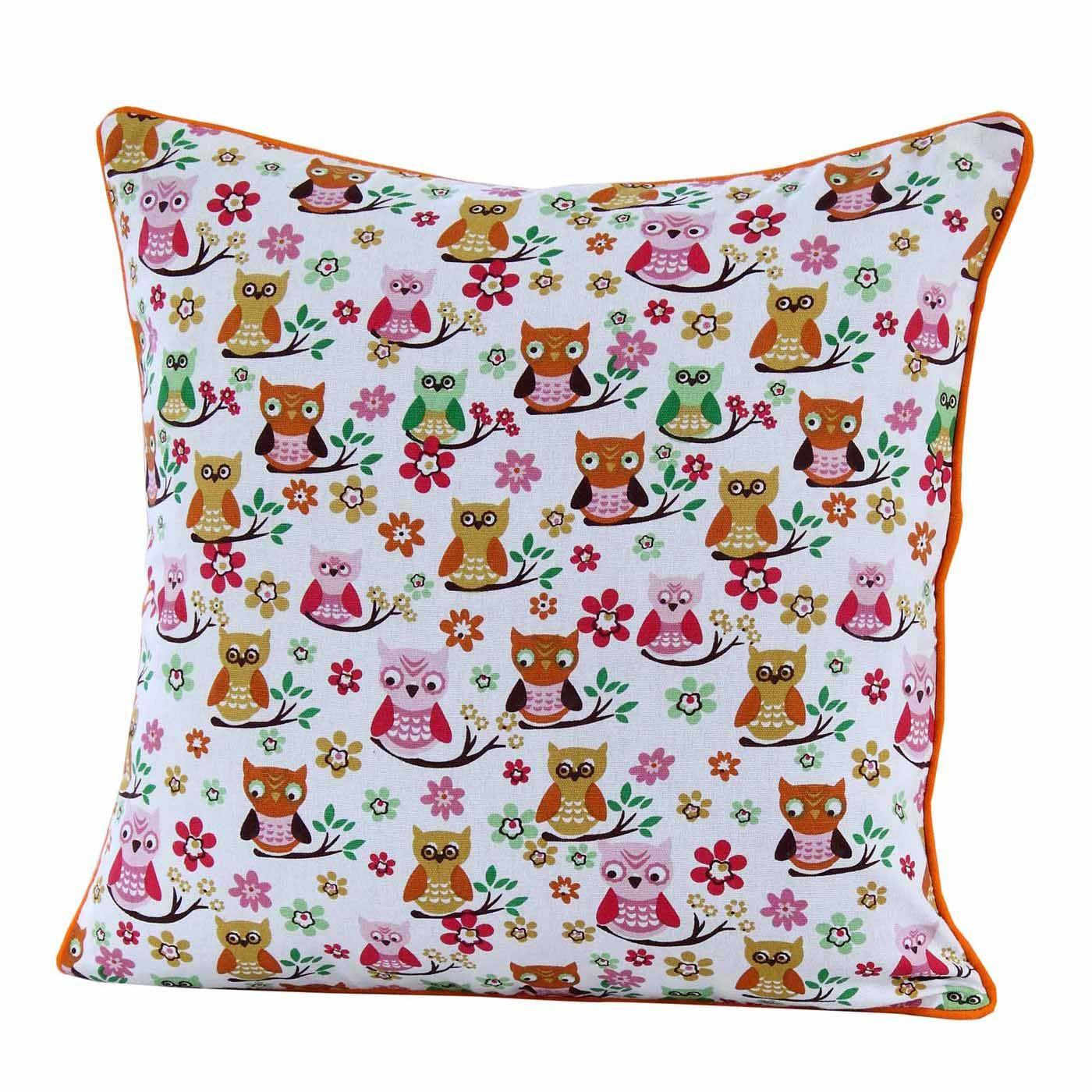 KISSENHÜLLE Eulen 45/45 cm - Multicolor, Textil (45/45cm) - Homescapes