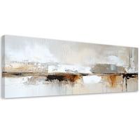 LEINWANDBILD Abstrakte graue, goldbraune Lofts 120x40cm - Beige, Textil (120/40cm) - Feeby