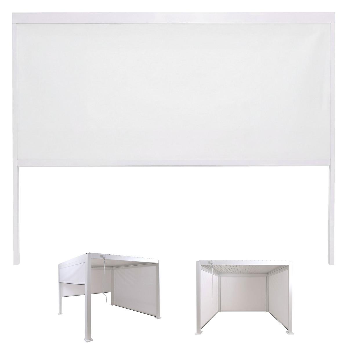 SEITENWAND FÜR PERGOLA Weiß - Weiß, Textil (275/217/10cm) - MCW