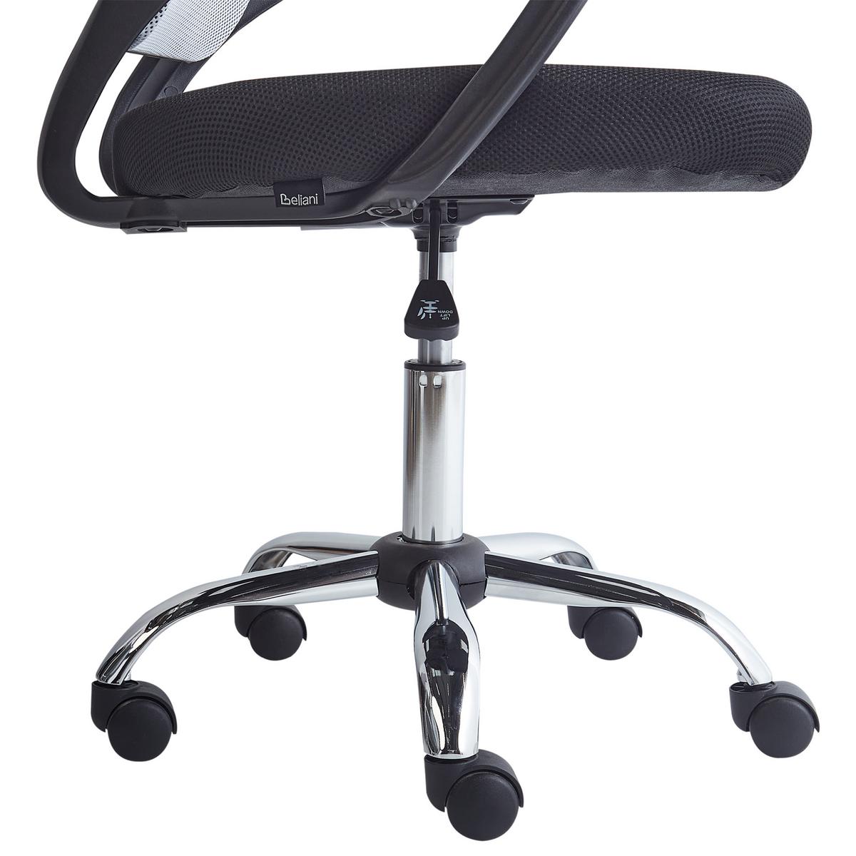 BÜROSTUHL Schwarz/Weiß Solid - Schwarz, Textil (60/88/60cm) - Beliani