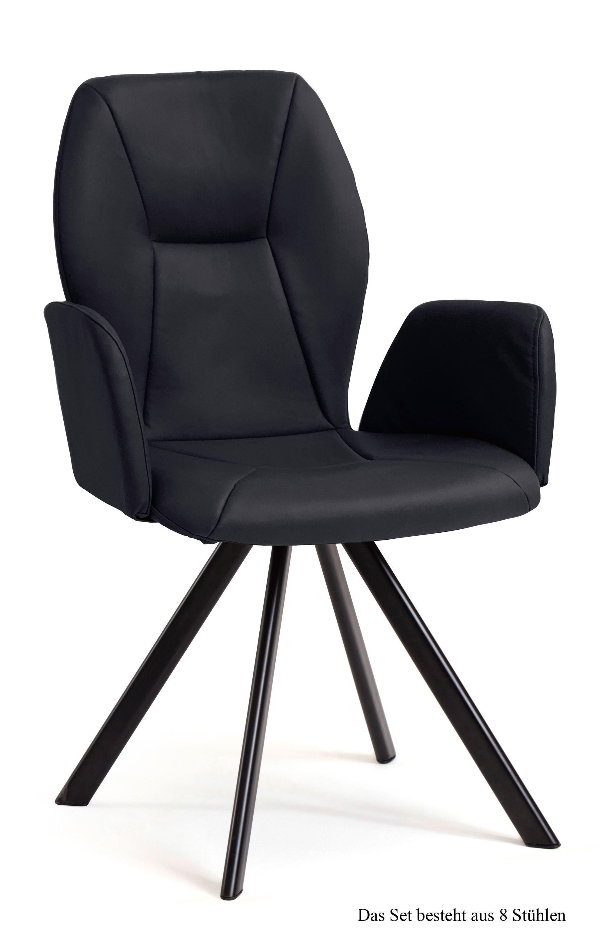 ARMLEHNSTUHL (8er-Set) Denna 58x92x60 Schwarz/Anthrazit - Anthrazit/Schwarz, Kunststoff (60/92/58cm) - 58aufmkessel