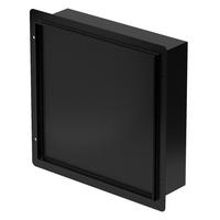 DUSCHNISCHE Edelstahl mit befliesbarer Tür Schwarz 25,5/25,5 cm - Schwarz, Metall (30/10/30cm) - LuxeBath