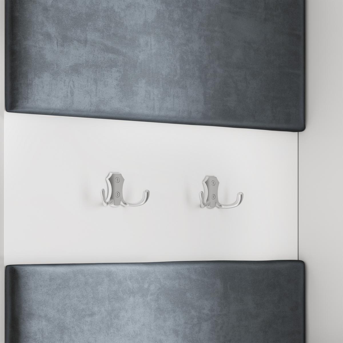 GARDEROBENSCHRANK VIRA 95/181/51 cm Modern Garderobe-Set Weiß - Weiß/Grau, Holzwerkstoff (95/181/51cm) - MASSENO