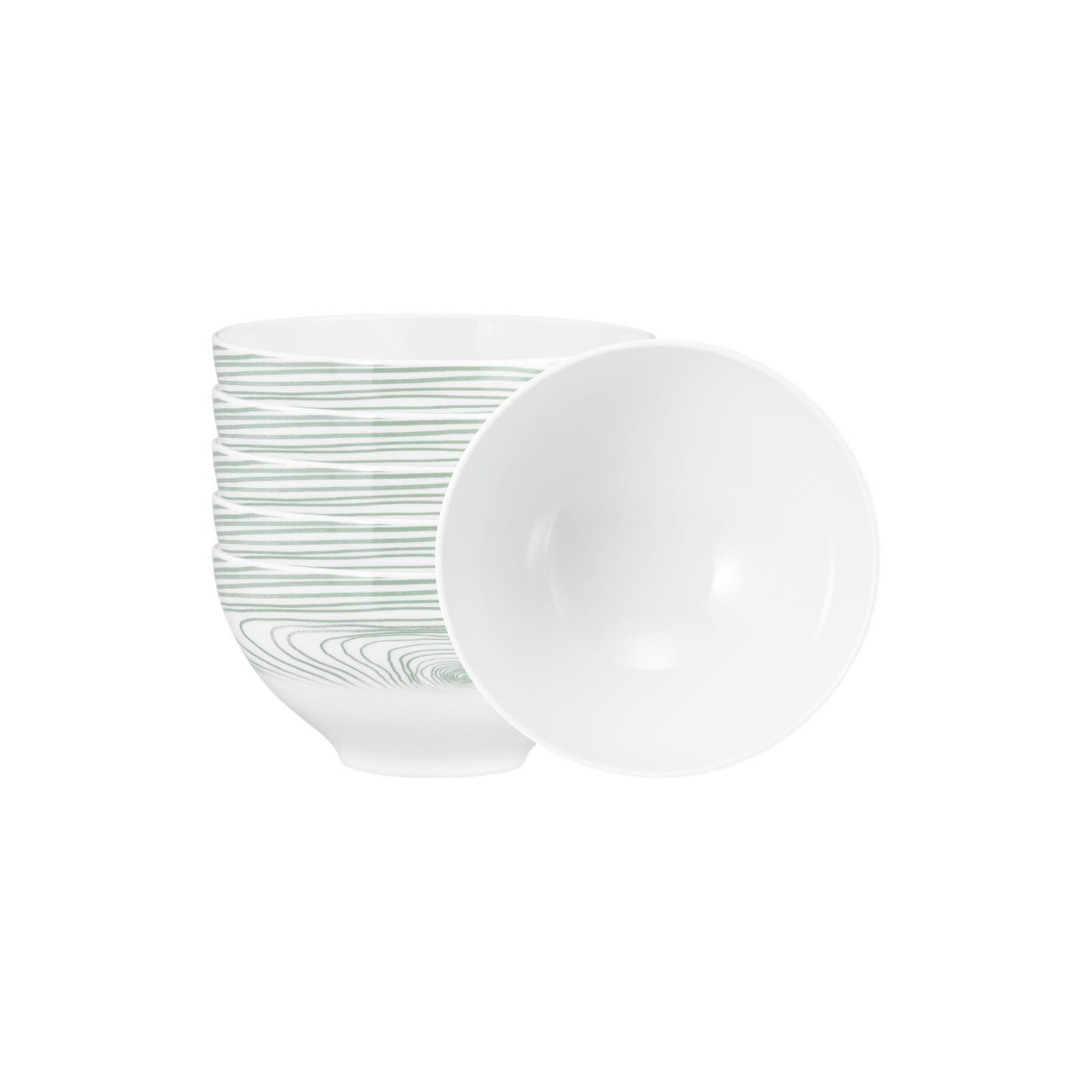 MÜSLISCHALEN Life Nature Jahresringe weiß-grün ø 15,5 cm 6er Set - Weiß/Grün, Keramik (15.5cm) - Seltmann Weiden