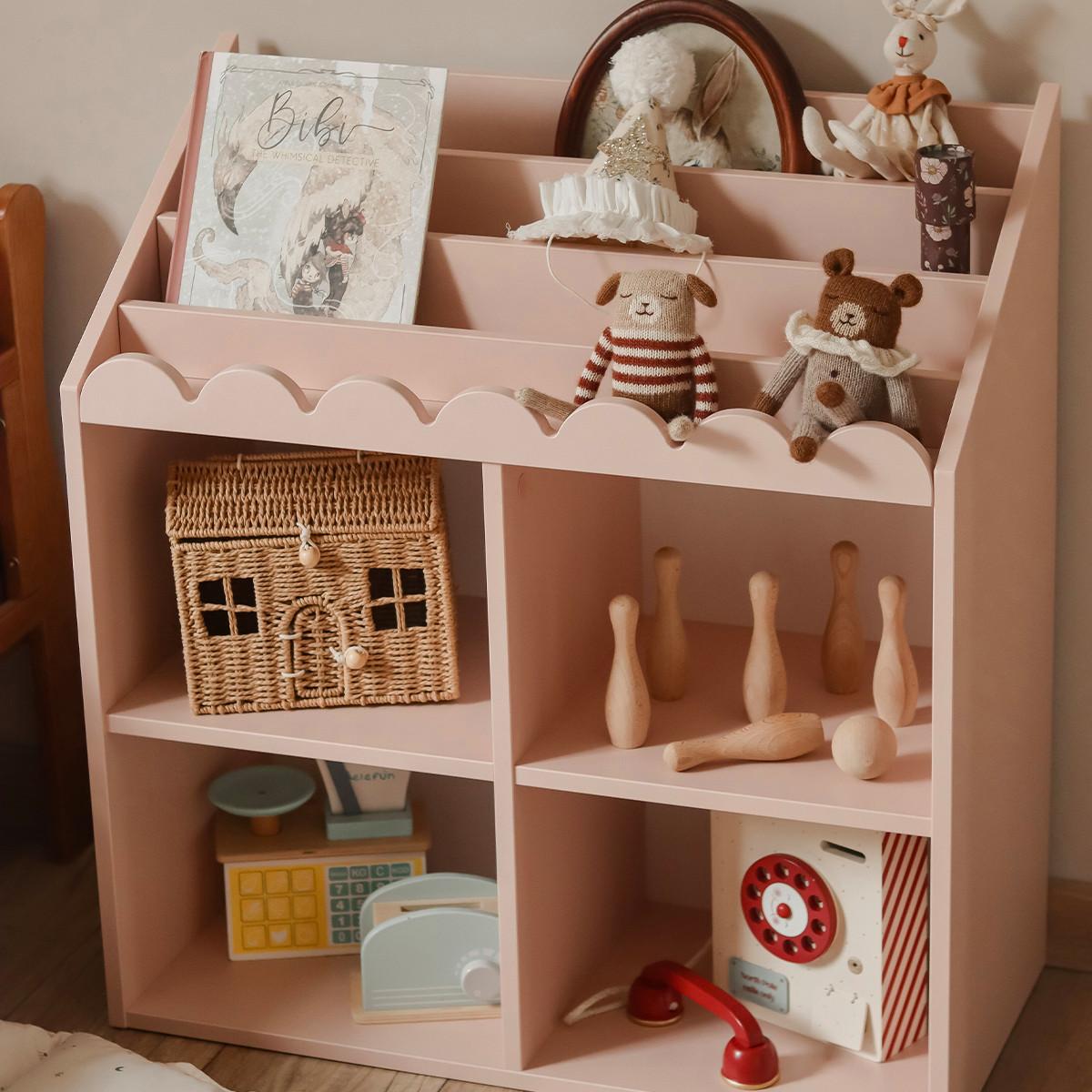 BÜCHERREGAL Book Nook Rose - Pink, Holzwerkstoff (71/76/33cm) - Petits-meubles