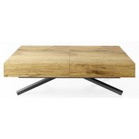 COUCHTISCH Cavetta X höhenverstellbar ausziehbar, Lancelot Eiche 120-200/80/27-76 cm - Eichefarben/Schwarz, Holzwerkstoff/Metall (80/200/76cm) - WFL GROUP