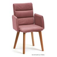 ARMLEHNSTUHL (2er-Set) Daritsa 52x92x60 Eiche geölt/Rosewood - Eichefarben/Dunkelrosa, Kunststoff (60/92/52cm) - 58aufmkessel