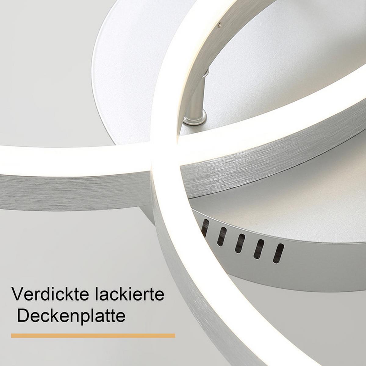 LED-DECKENLEUCHTE Emmendingen II 40/59cm - Silberfarben, Metall (40/59/12cm) - Nettlife