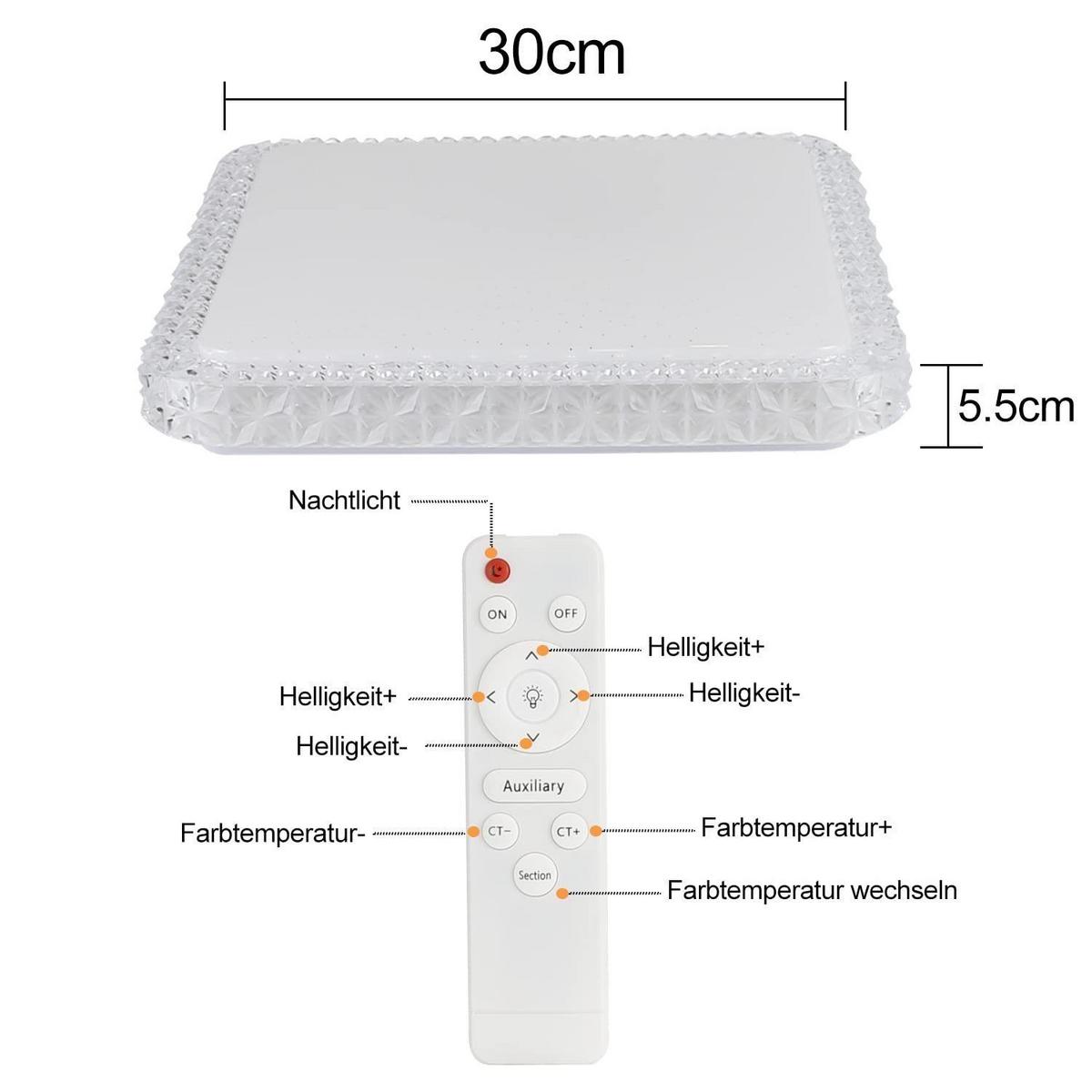 LED-DECKENLEUCHTE Luhmann 30/30/5.5cm - Weiß, Kunststoff (30/30/5.5cm) - Nettlife