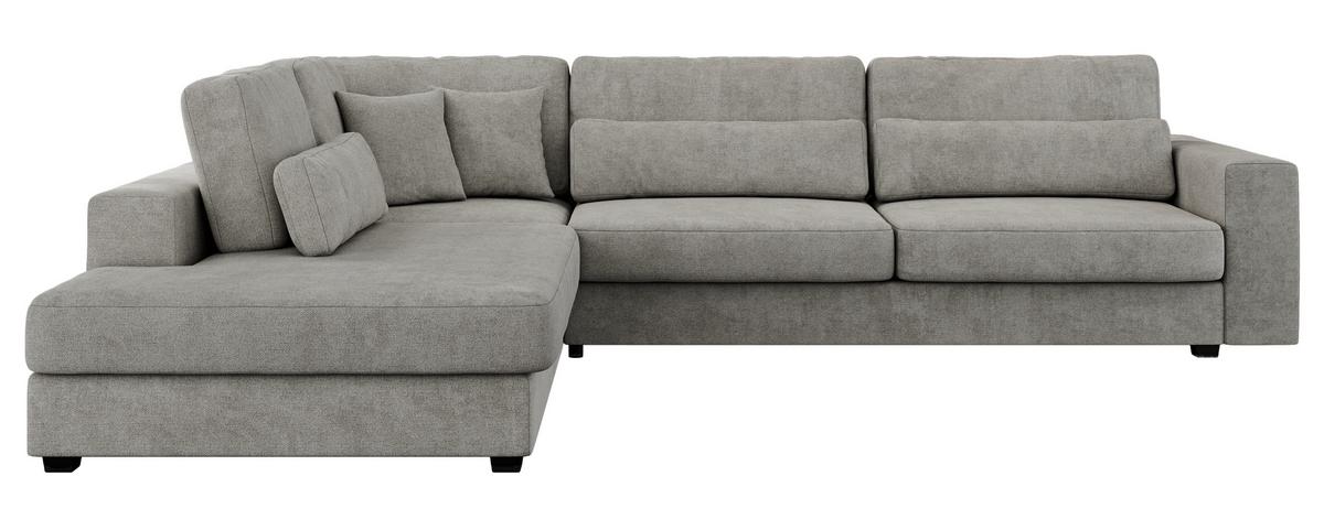 ECKSOFA Savona Hellgrau Strukture - links - Hellgrau/Schwarz, Kunststoff/Textil (316/249cm) - MKS