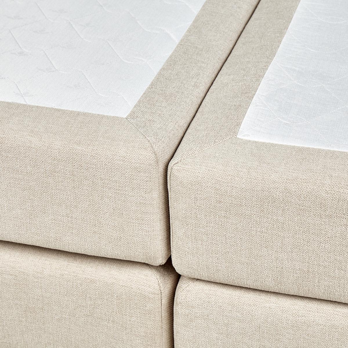 BOXSPRINGBETT 160/200cm Helles Beige Dynasty - Beige, Textil (160/200cm) - Beliani