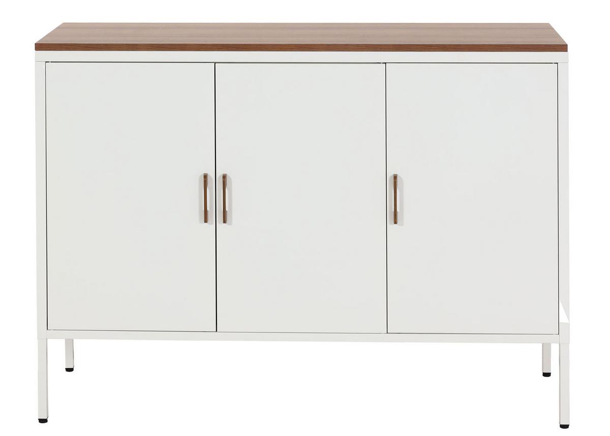 KOMMODE -3 Weiß - Weiß, Metall (120/90/40cm) - MCW