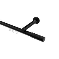 GARDINENSTANGE INNENLAUF Siteno Elanto 540 cm (geteilt in 3 x 180 cm), 1-läufig, 20 mm Ø Schwarz - Schwarz, Metall (540cm) - INTERDECO