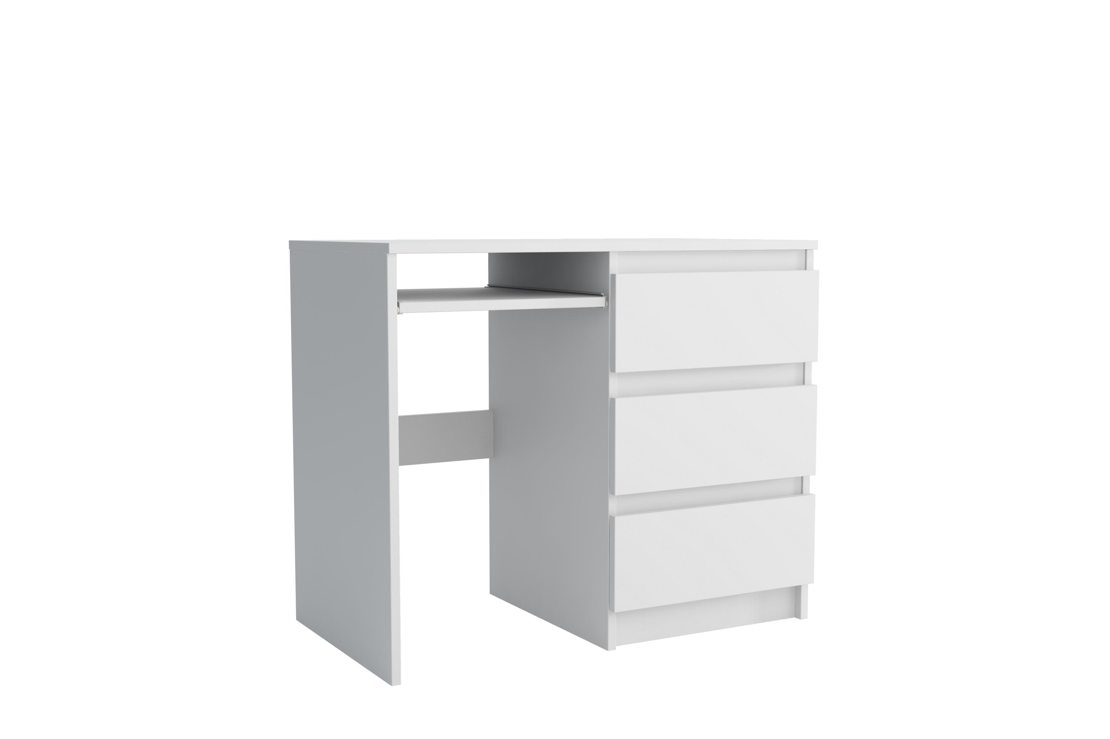 SCHREIBTISCH VALERIO 90x50x76 cm Bürotisch Computertisch, Weiß - Weiß, Holzwerkstoff (50/90/76cm) - MASSENO