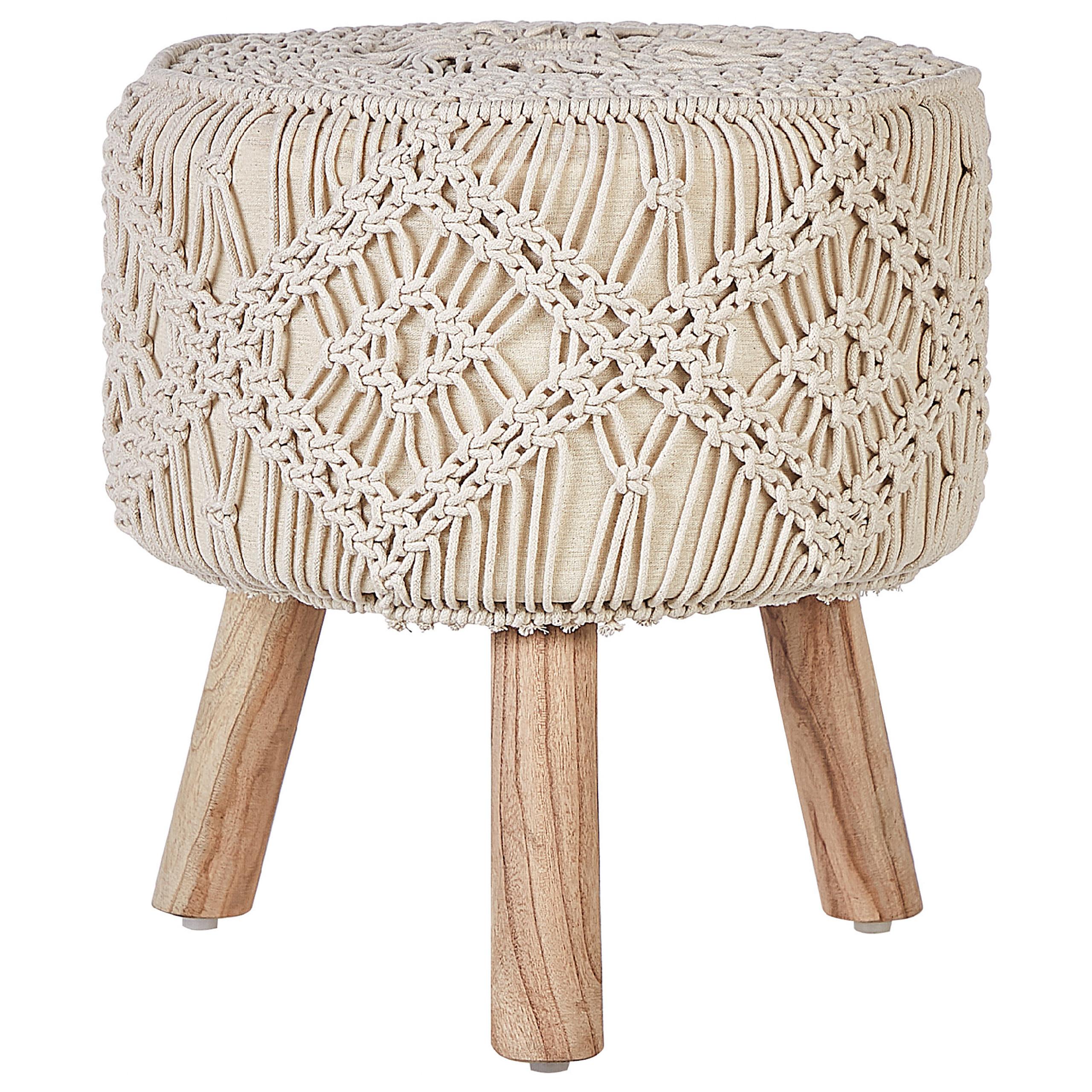 HOCKER Manzai 40/40/44 cm - Beige, Naturmaterialien/Textil (40/44/40cm) - Beliani