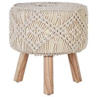 HOCKER Manzai 40/40/44 cm - Beige, Naturmaterialien/Textil (40/44/40cm) - Beliani