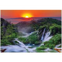 FOTOTAPETE Wasserfall 3D Natur 200x140 - Multicolor, Papier (200/140cm) - Wallarena