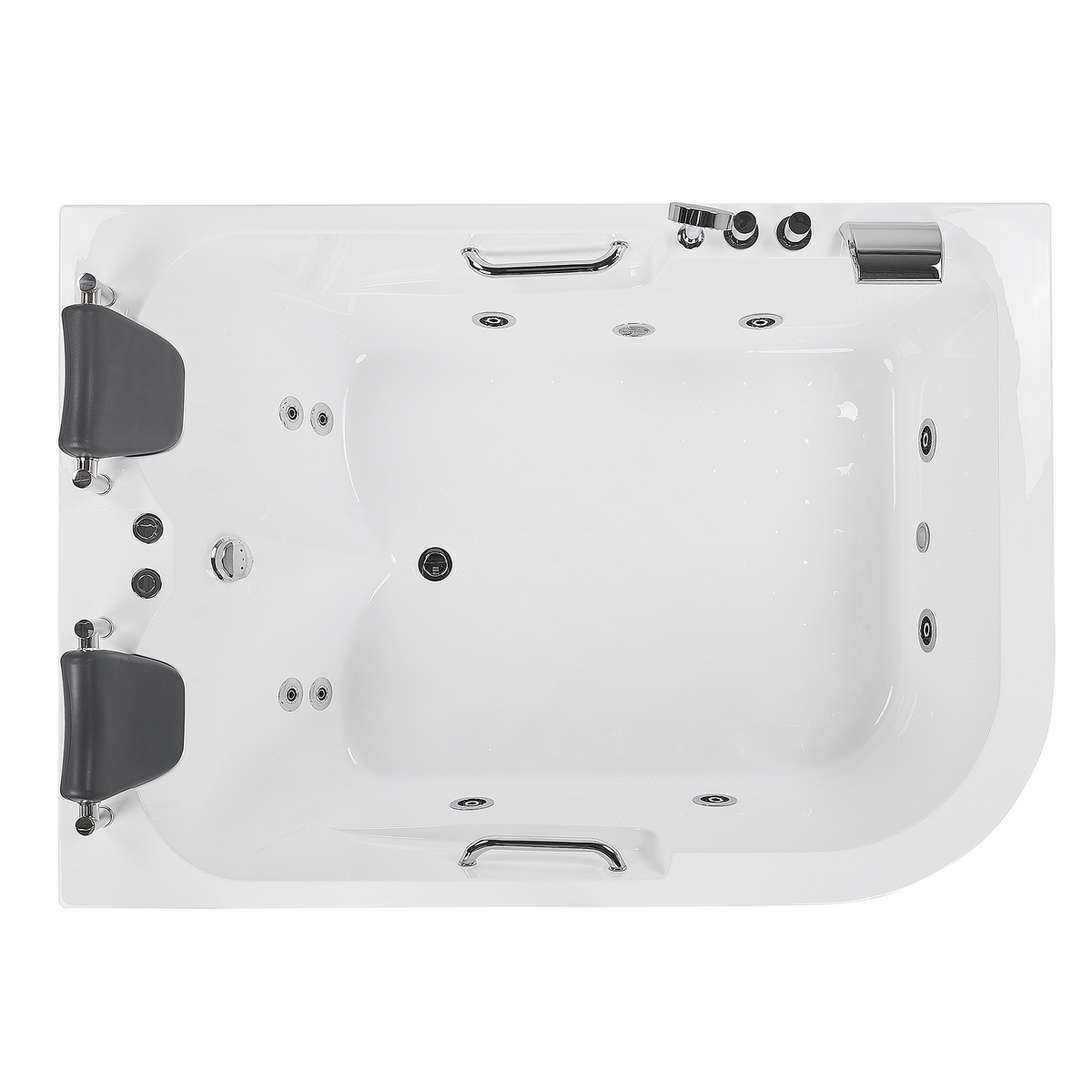 WHIRLPOOL-BADEWANNE mit LED 119x170x59 cm weiß Bayamo - Weiß, Kunststoff (119/59/170cm) - Beliani