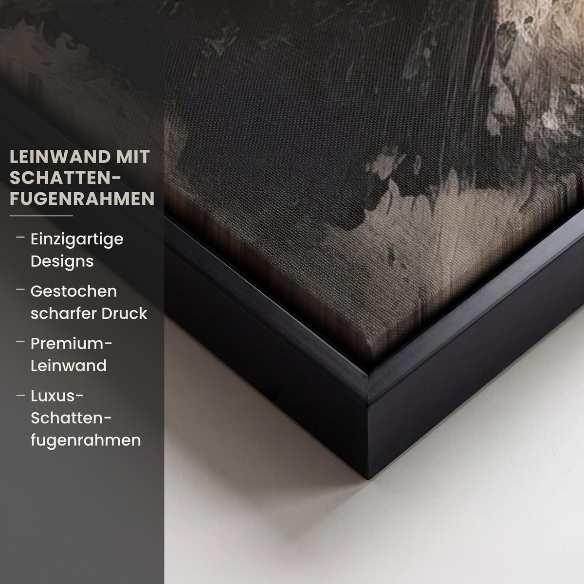 LEINWAND Bilder mit Rahmen - Farbe - Abstrakt - Beige - Kunst - 80x60 - Greige, Textil (80/60cm) - MuchoWow